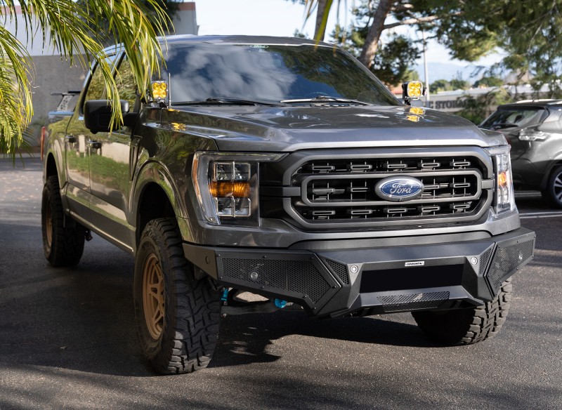 Ford F-150 Bumper - Front - Go Rhino - Element with Fixed Light Bar Mount - Textured Black - `21-`23